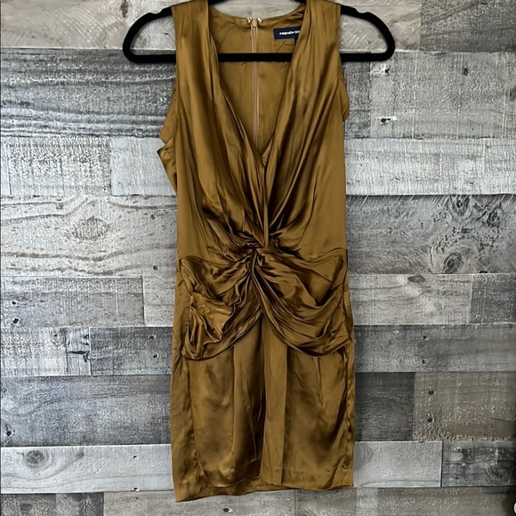 French Connection Dresses & Skirts - French Connection Green Ruched Tie Front Mini‎ Dress